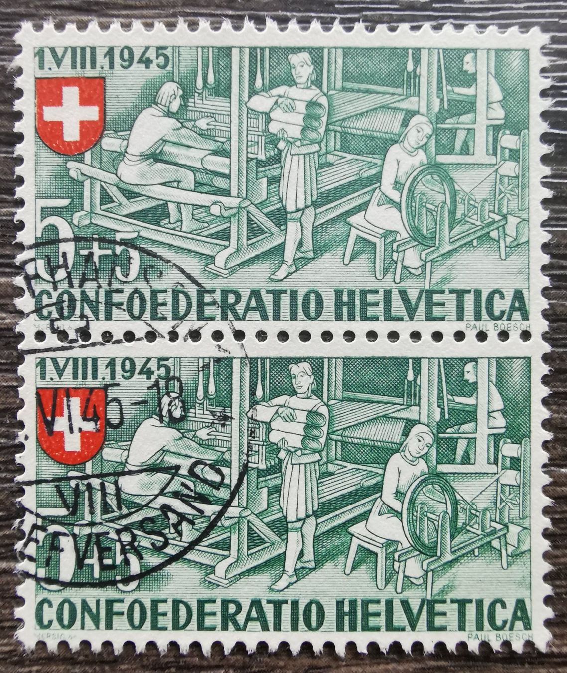 Tutti i francobolli: TR101 Timbre Suisse Oblitéré 1945 CH – Usato da Cousset venduto da Patrick_Collections