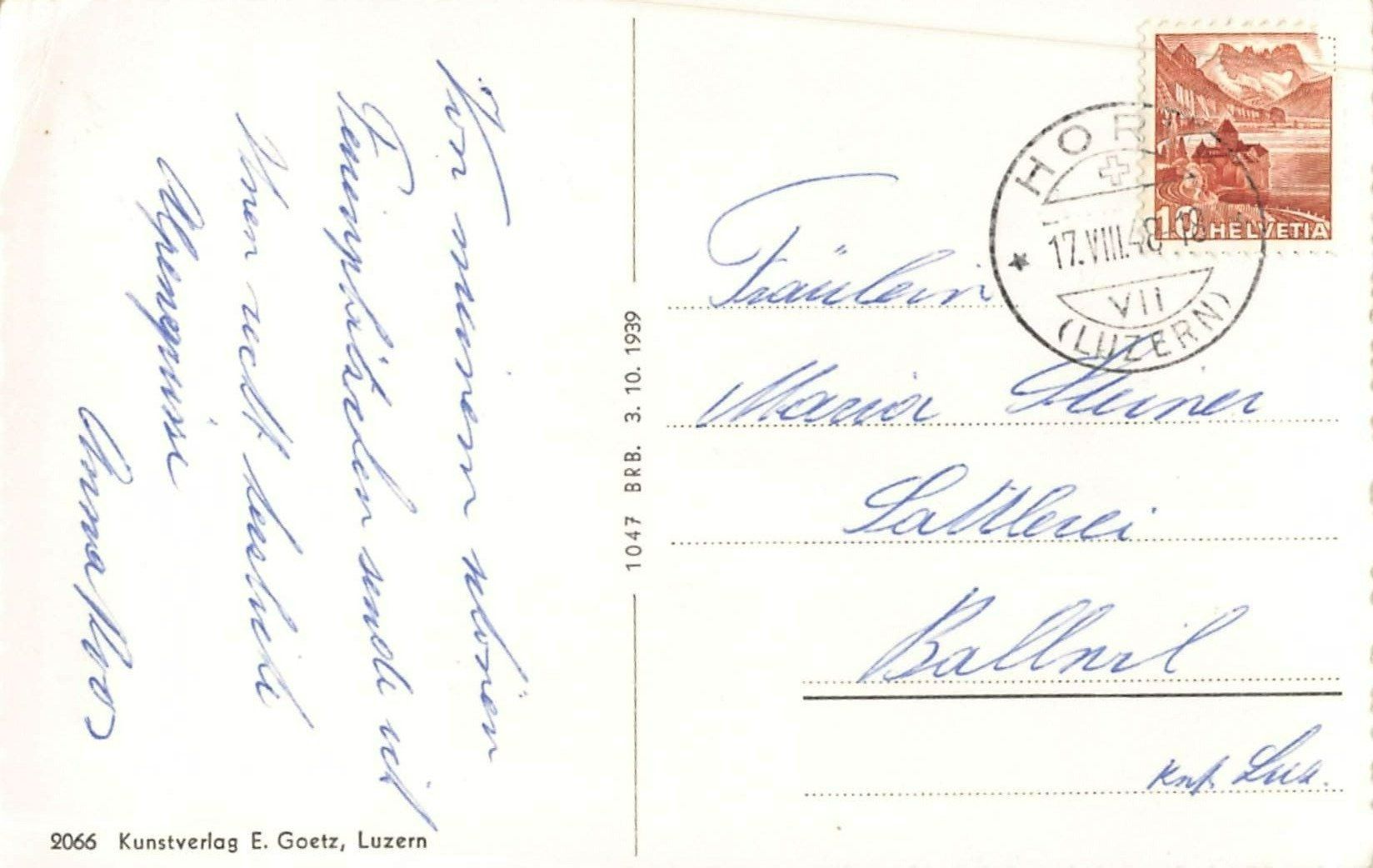 Cartoline postali: Schöne, alte Ansichtskarte: Pension Alp Gschwänd – Usato da Winterthur venduto da SchatzchischtliWinti 1