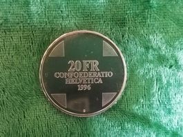 CH, 20 Franken Gedenkmünze/ Monnaie comm. de 20 Francs 1996