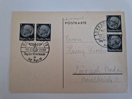 Deutsches Reich Postkarte Briefmarke 1939
