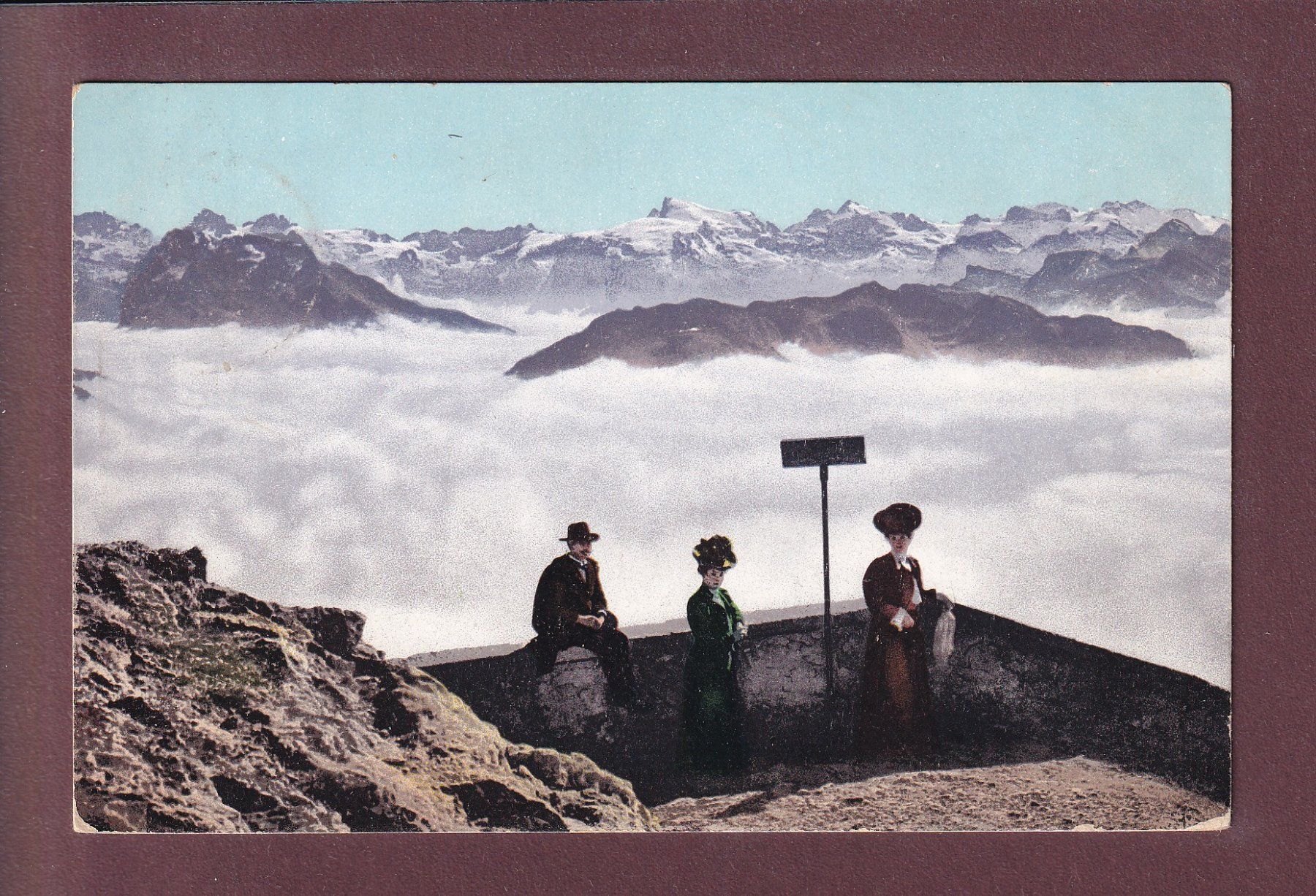Ansichtskarten: PILATUS-KULM - Nebelmeer - 1908 – Gebraucht aus Pully von nicecards
