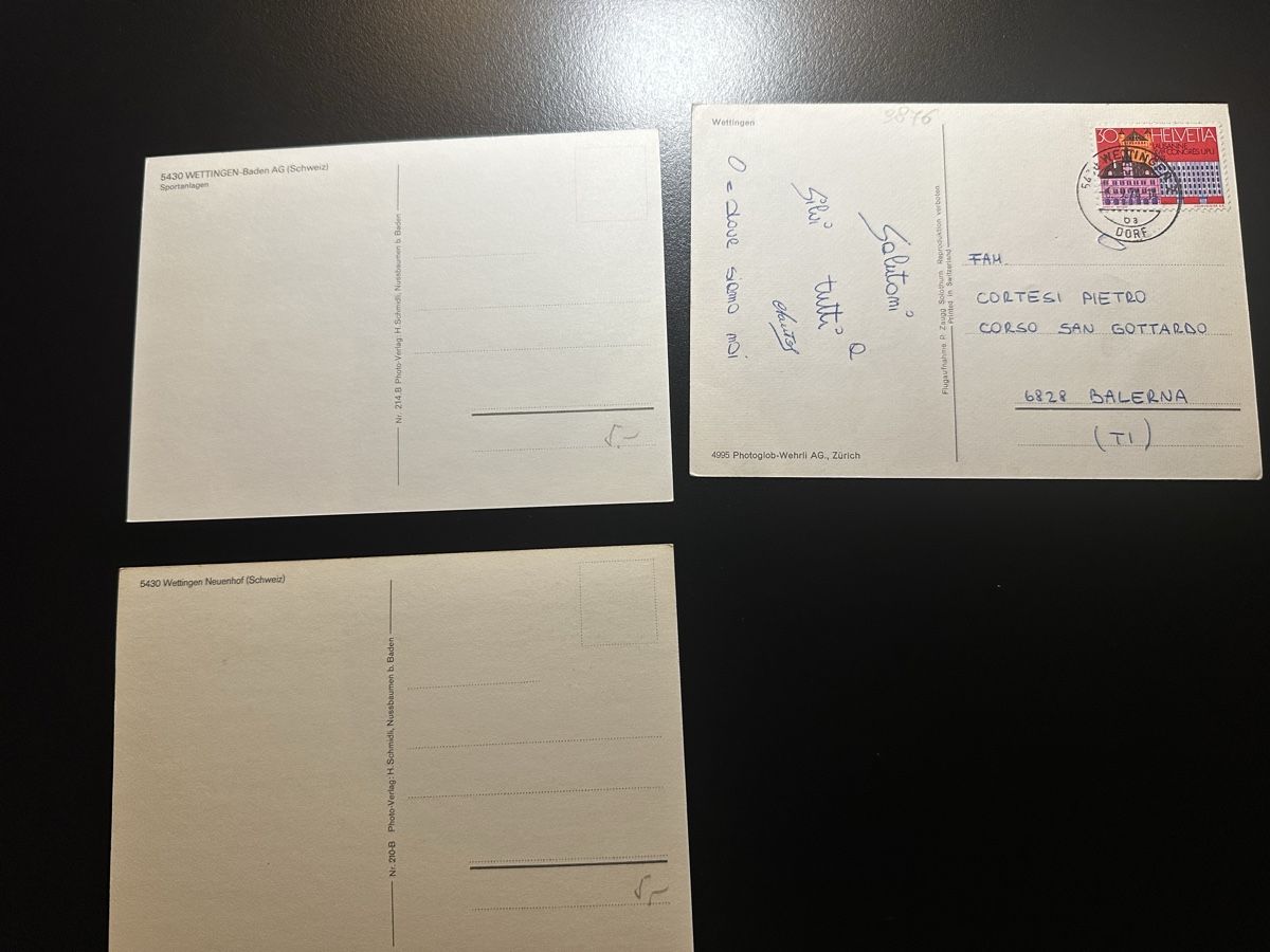 Cartoline postali: 3 Flugaufnahmen Wettingen – Usato da Wettingen venduto da OttoNeuerName 1