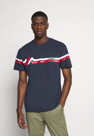 Tommy Jeans STRIPE MOUNTAIN TEE UNISEX - T- Shirt print
