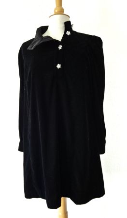 & OTHER STORIES KLEID DRESS SAMT SAMTKLEID 40 L BLACK , TOP
