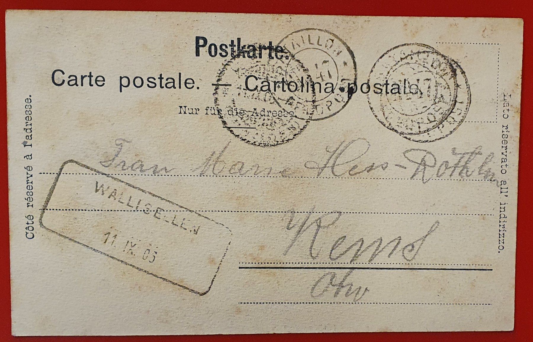 Ansichtskarten: Gruss aus Uster 1906 - Mit Aushilfsstempel Wallisellen – Gebraucht aus Kreuzlingen von Rschweiz1 1