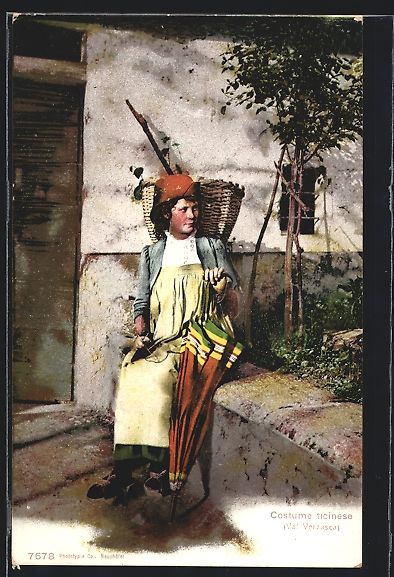 Cartoline postali: Val Verzasca, Costume ticinese, Junge Fr – Usato da Berlin venduto da bartko-reher