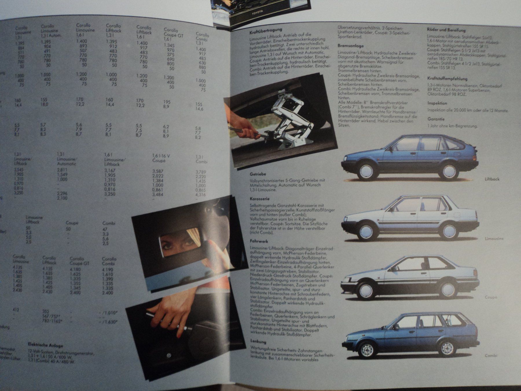 Toyota Documenti: Prospekt Toyota Corolla 1983 mit Coupé GT – Usato da Schwarzenburg venduto da modelCARama 8