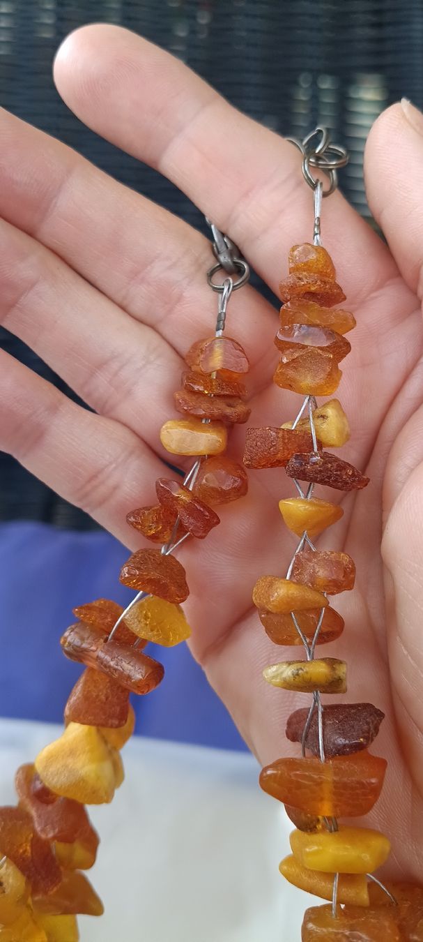 Catenine: Amber necklace irregular chips, not polished – Nuovo (secondo la descrizione) da Zürich venduto da cat_9cvz 3