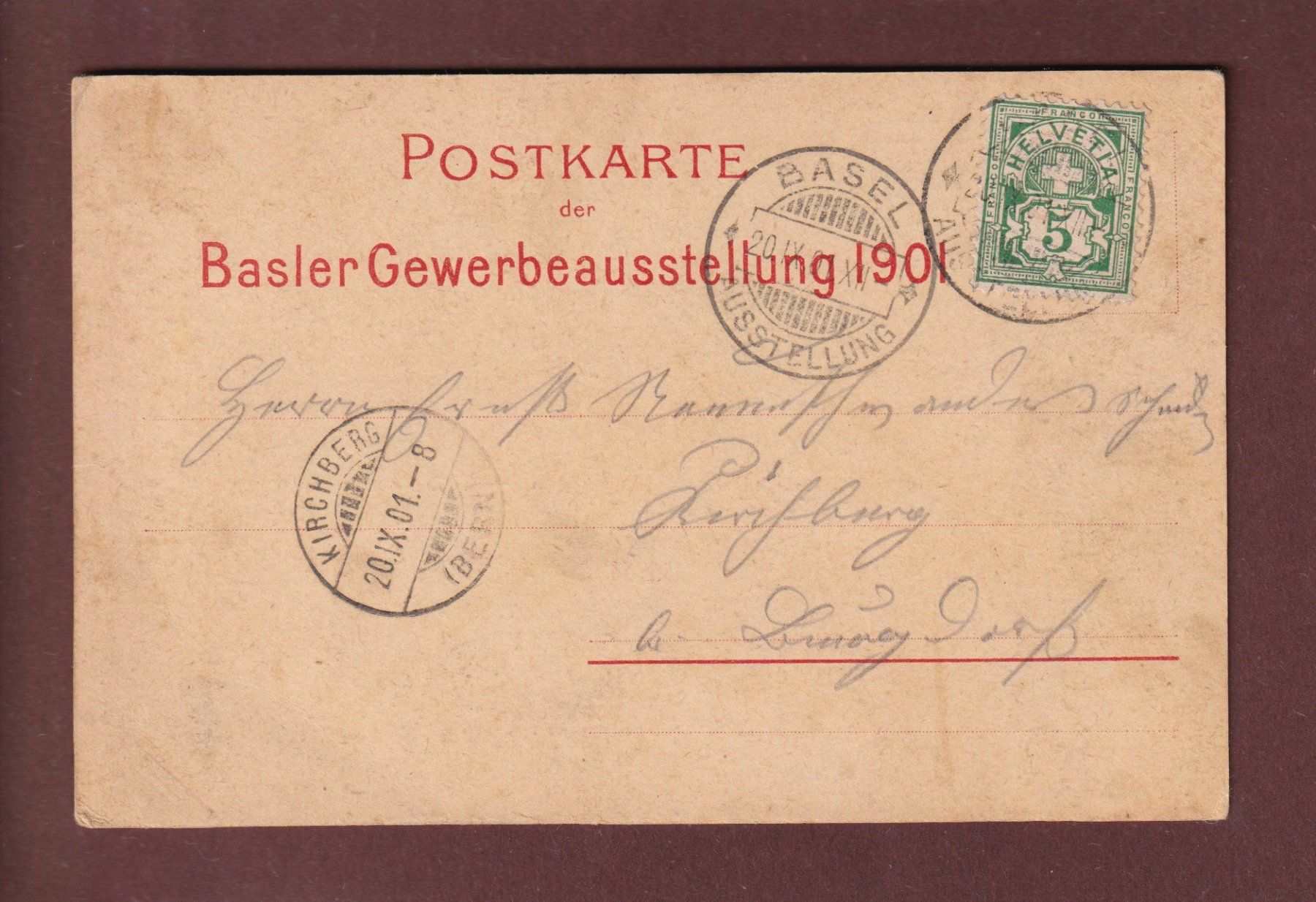 Cartoline postali: BASEL - Gewerbe-Ausstellung 1901 – Usato da Pully venduto da nicecards 1