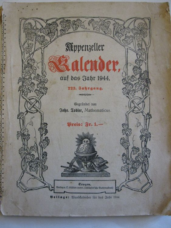 Appenzeller Kalender 1944  Kaufen auf Ricardo