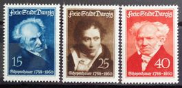 DANZIG: Serien Schopenhauer 1938, Tag d. Briefmarke 1939, *