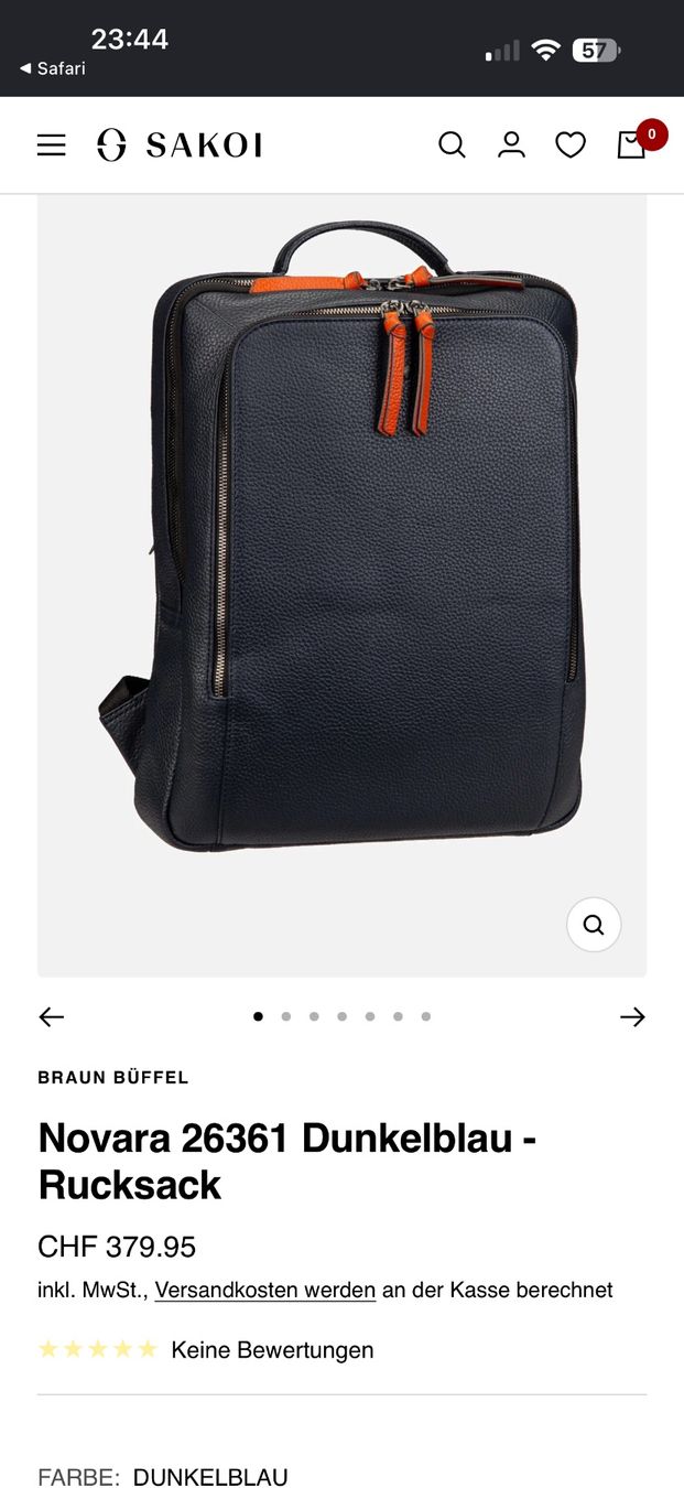 Zaini: RUCKSACK BRAUN BÜFFEL NOVARA DUNKELBLAU – Nuovo (secondo la descrizione) da Birr venduto da WalkyriaM 3
