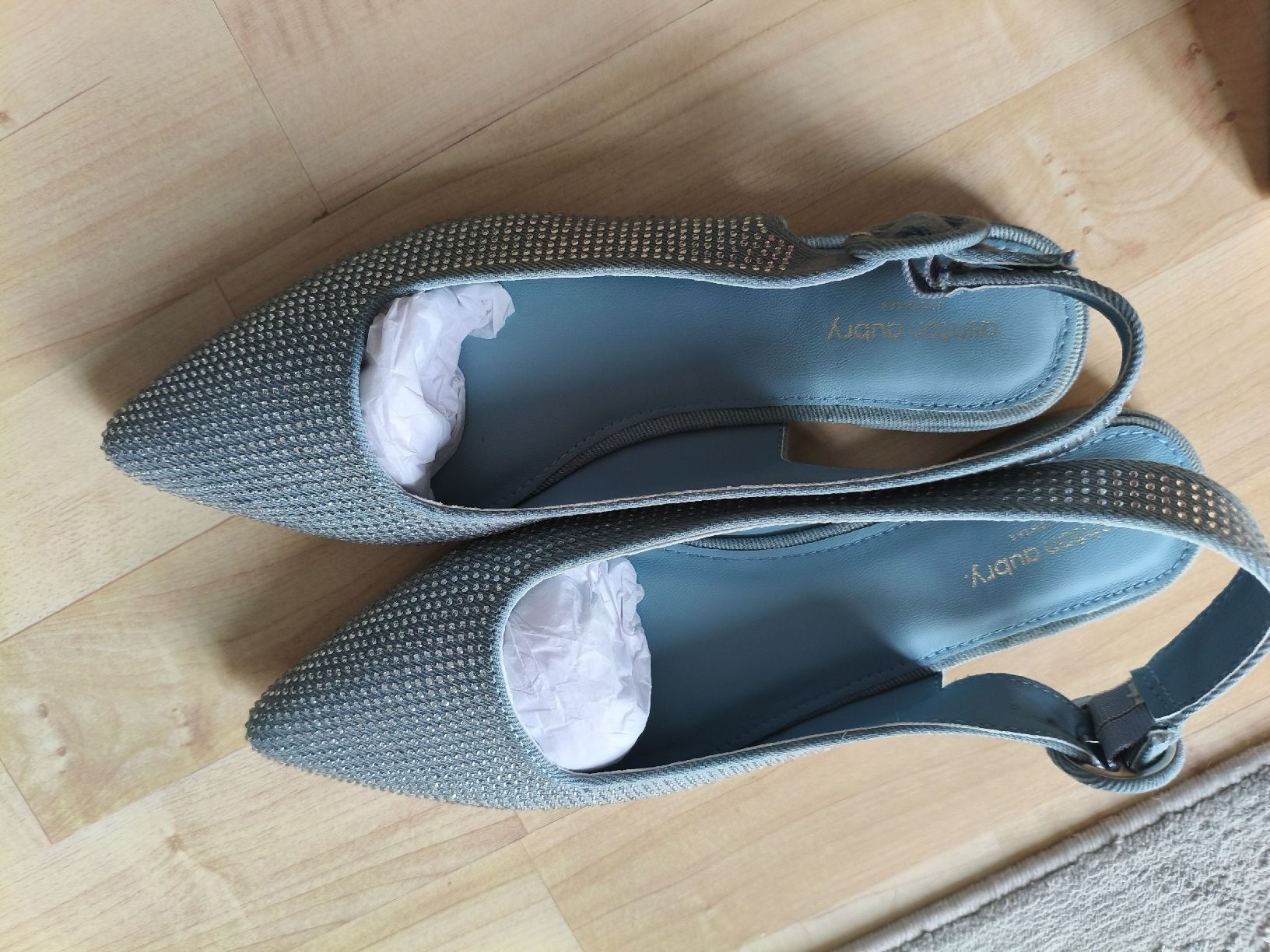 Scarpe da donna: Jeans Slingpumps mit Strass, Grösse 39, neu – Nuovo e nell'imballaggio originale da Rieden AG venduto da juliarieden 1