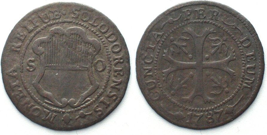 Tutti le monete: SOLOTHURN Halbbatzen 1787 Billon ss+ – Usato da Riehen venduto da sesambestcoins2004