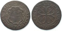 SOLOTHURN Halbbatzen 1787 Billon ss+