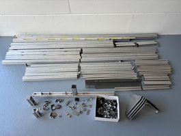 Aluminium Profile 45x45mm, ca. 32m, mit Befestigungsmaterial