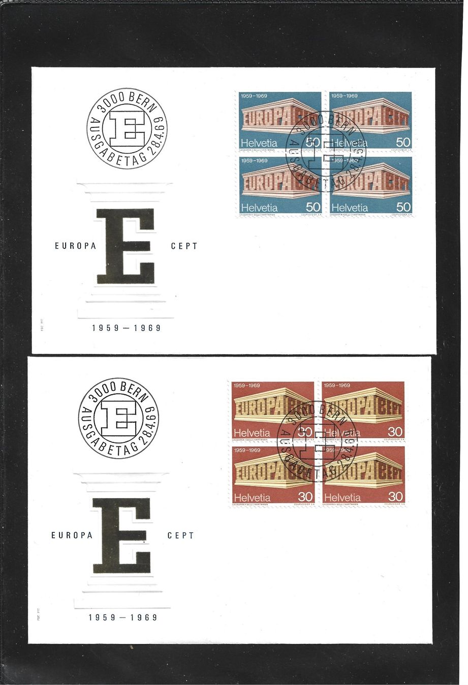 Alle Briefmarken: 1969 FDC 4er EUROPA – Gebraucht aus Rheinau von loxis