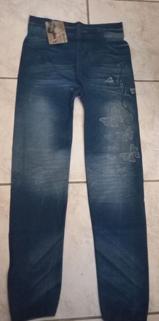 Legging jean motif papillons  Taille Unique (36) confortable