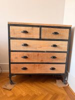 VINTAGE INDUSTRIAL KOMMODE / Mid Century Metall & Holz