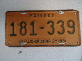 Dominikanische Republik Autokennzeichen 1981 - Rarität!