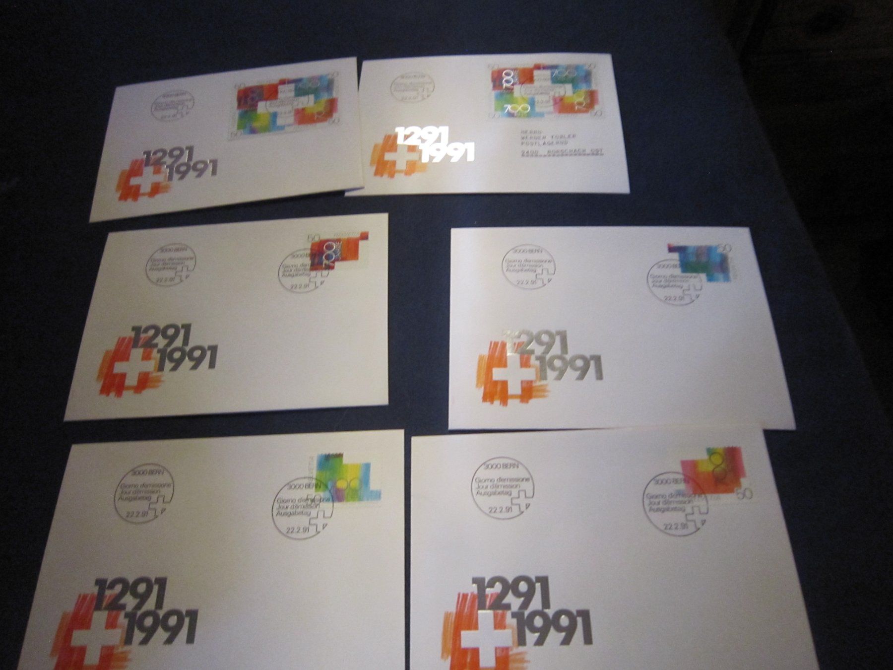 Tous les timbres: CH 1991 FDC Block und 4er 1x Adresse mit AK Stempel – D'occasion à Gordola par Polentaefung
