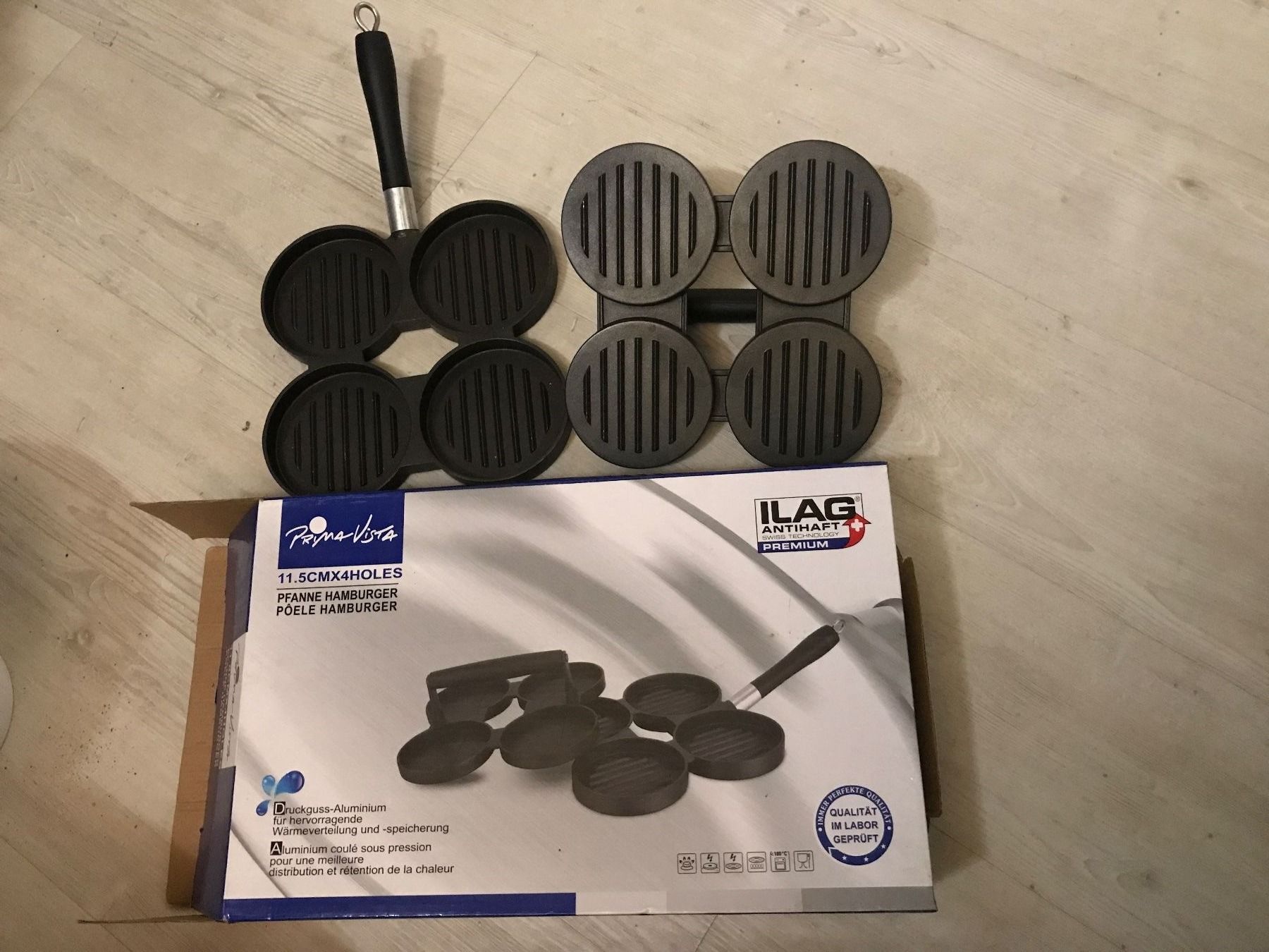 Pfannen: Hamburger Bratpfanne 4x11,5 cm mit Deckel – Gebraucht aus Muttenz von U41g