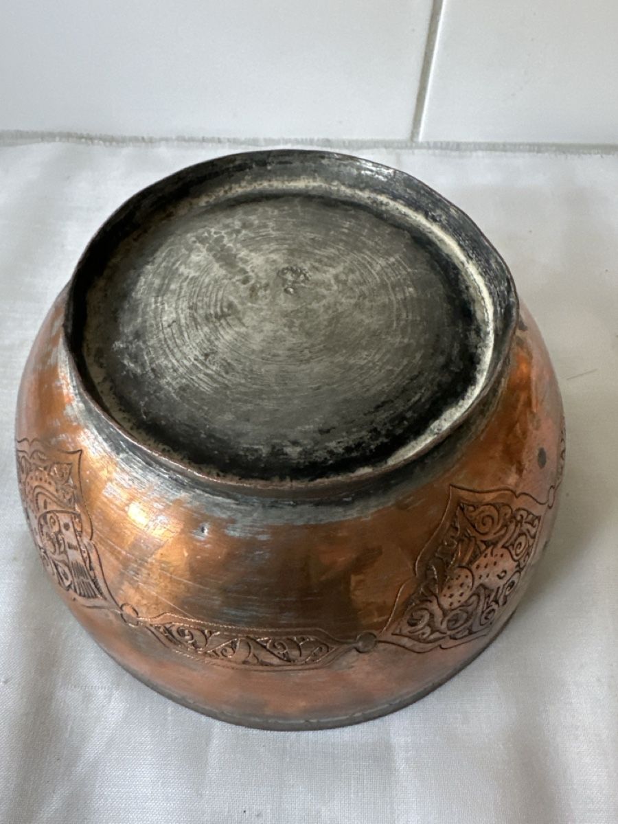 Coupes: Antike Kupfer Schale, Durchmesser ca. 19,5 cm – D'occasion à Zürich par Chaeffeler 3