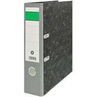 Ordner Karton, A4, 8cm, schwarz marmoriert, Rücken grau