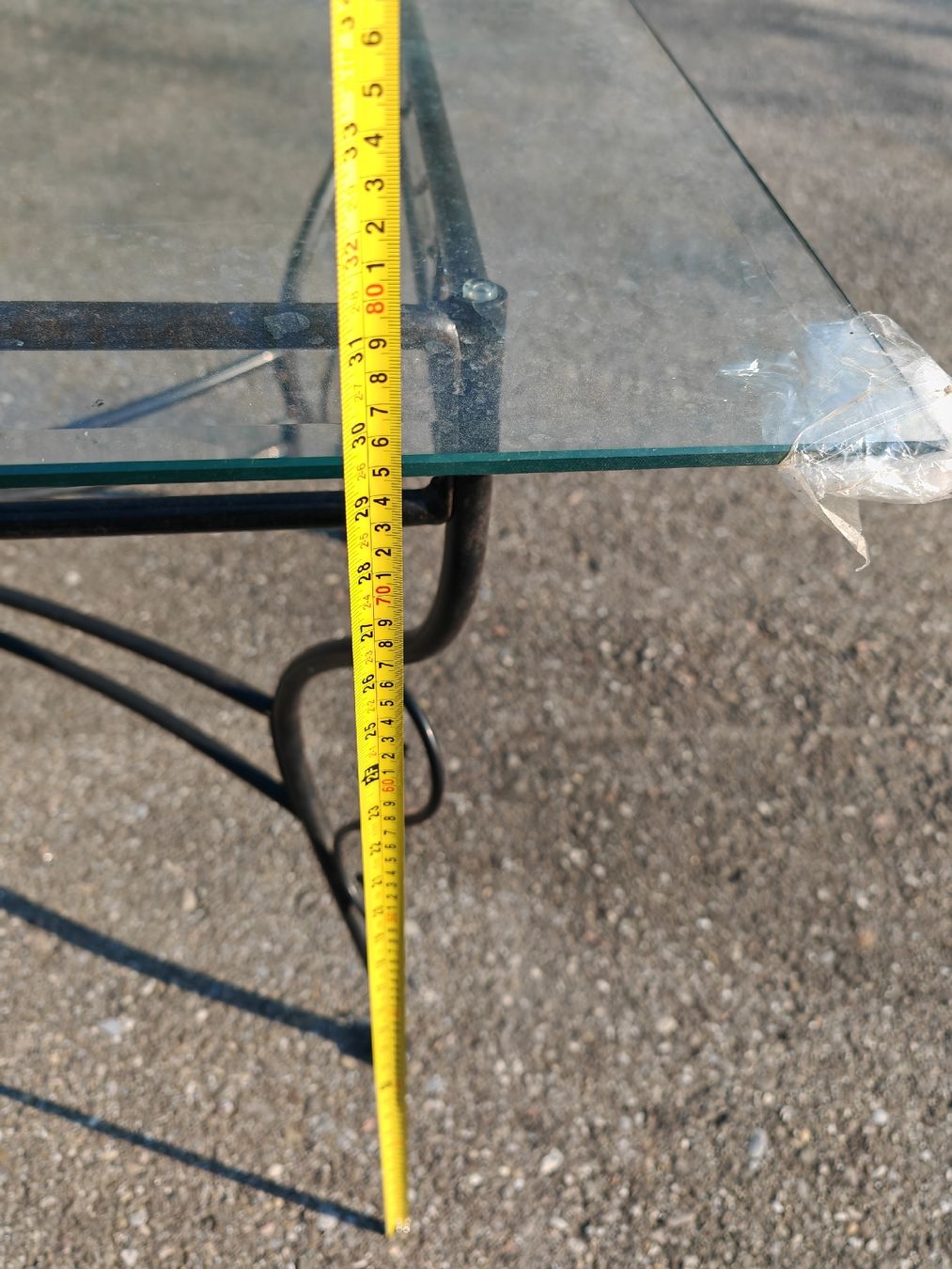 Tavoli: Glastisch mit Eisengestell, Gartentisch – Usato da Rheinsulz venduto da Dred 6