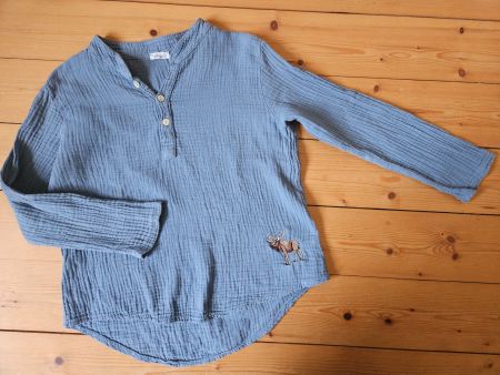 Musselin Shirt ca. 116/122 mit Elch wie pomp de lux