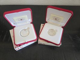 Vatikan 2x 5 und 10 Euro Silbermünzen 2008 Papst Benedict