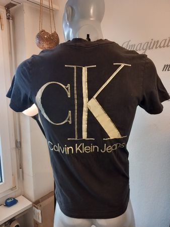 CALVIN KLEIN T-Shirt Herren S | Schwarz | Grosser Backprint