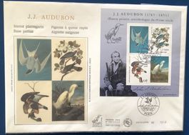 1995 FDC -FR- Vogelzeichnungen Block 16