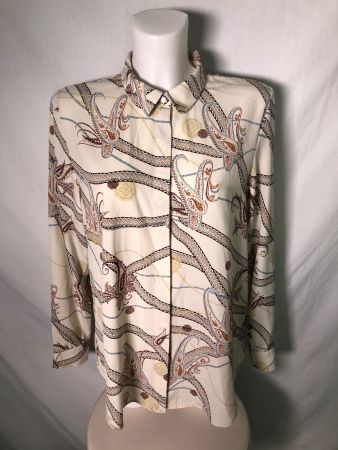 Chemise crème H&M motifs paisley taille 38 40 comme neuve