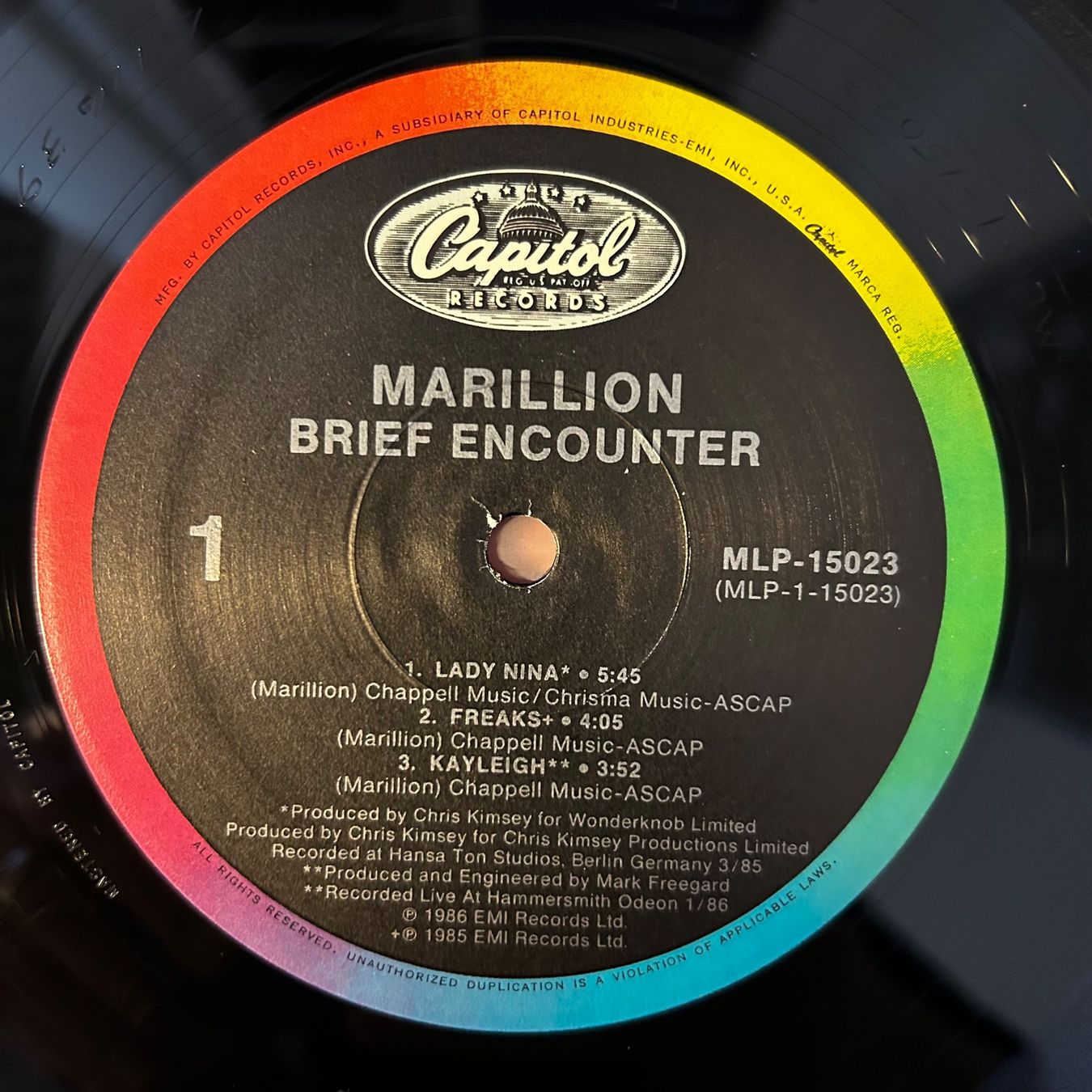 Dischi in vinile: Marillion - Brief Encounter, Vinyl Mini-LP 1986 – Usato da Aesch BL venduto da BernisFlomi 2