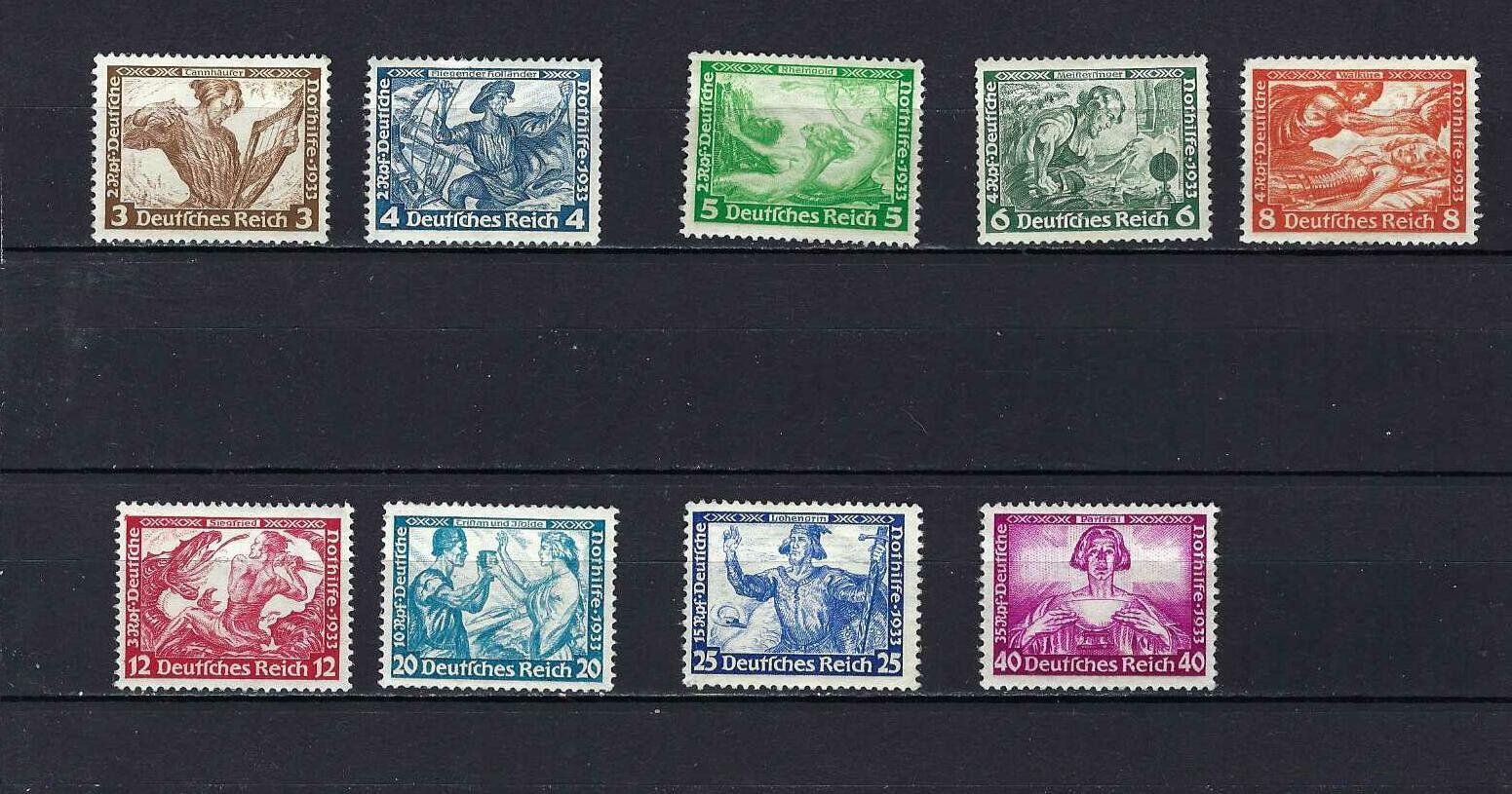 Tutti i francobolli: DR 1933 Wagner 499 - 507 ** – Nuovo e nell'imballaggio originale da Altstätten SG venduto da euro010