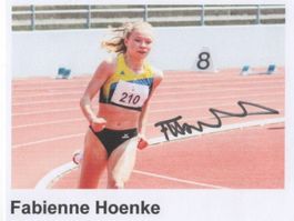 Autogrammfoto von Leichtathletin Fabienne Hoenke CH
