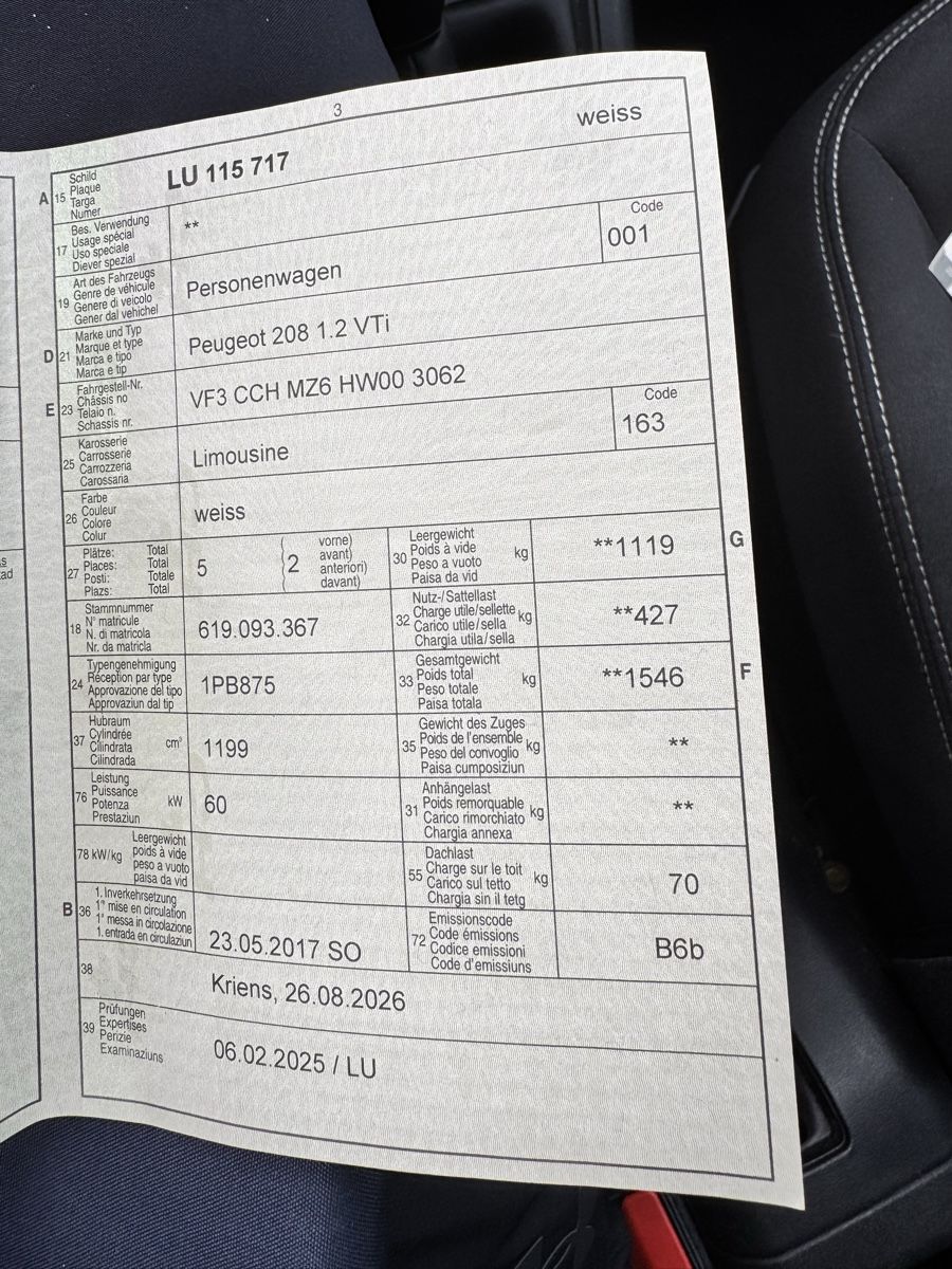 Peugeot Automobili: Peogeot 1.2 ab Mfk – Usato da Horw venduto da dancav 6