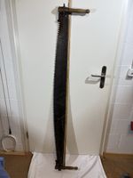Alte Schrotsäge / Stocksäge mit Holzgriff, Rarität!