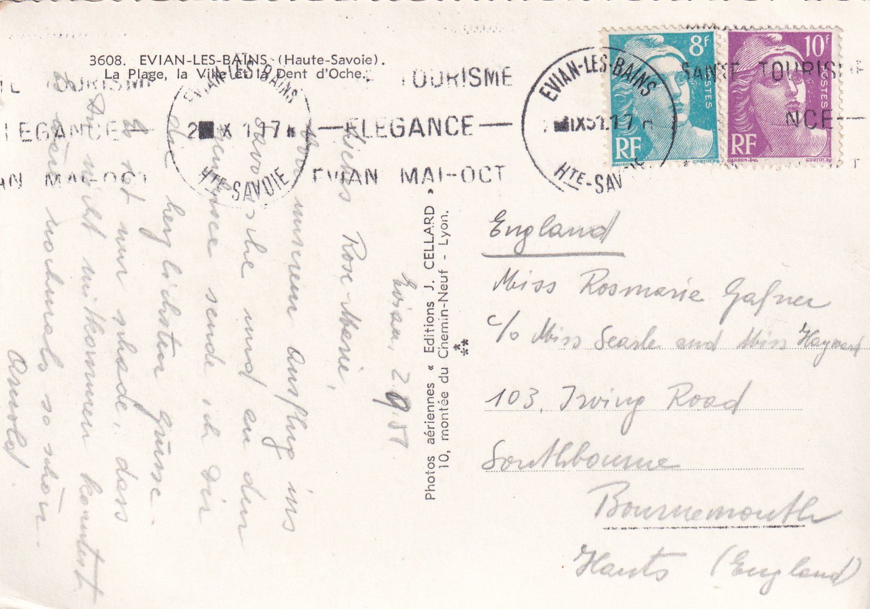 Cartoline postali: Évian-les-Bains - La Plage /mp – Usato da Hombrechtikon venduto da Rudolf07 1