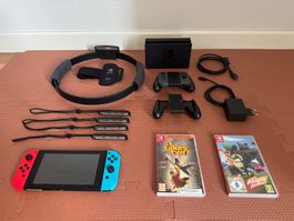 Nintendo Switch V2 / HAC-001(-01) + 4 Joy-Cons & Spiele