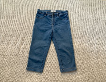 Mango Capri Jeans Denim Stretch, Gr. 36, hellblau,  Sommer