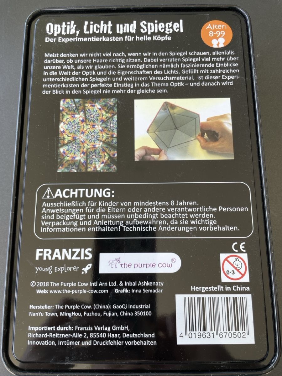 Giochi: Experimentierkasten Optik,  Licht und Spiegel – Nuovo e nell'imballaggio originale da Zufikon venduto da Mausimhaus1 1