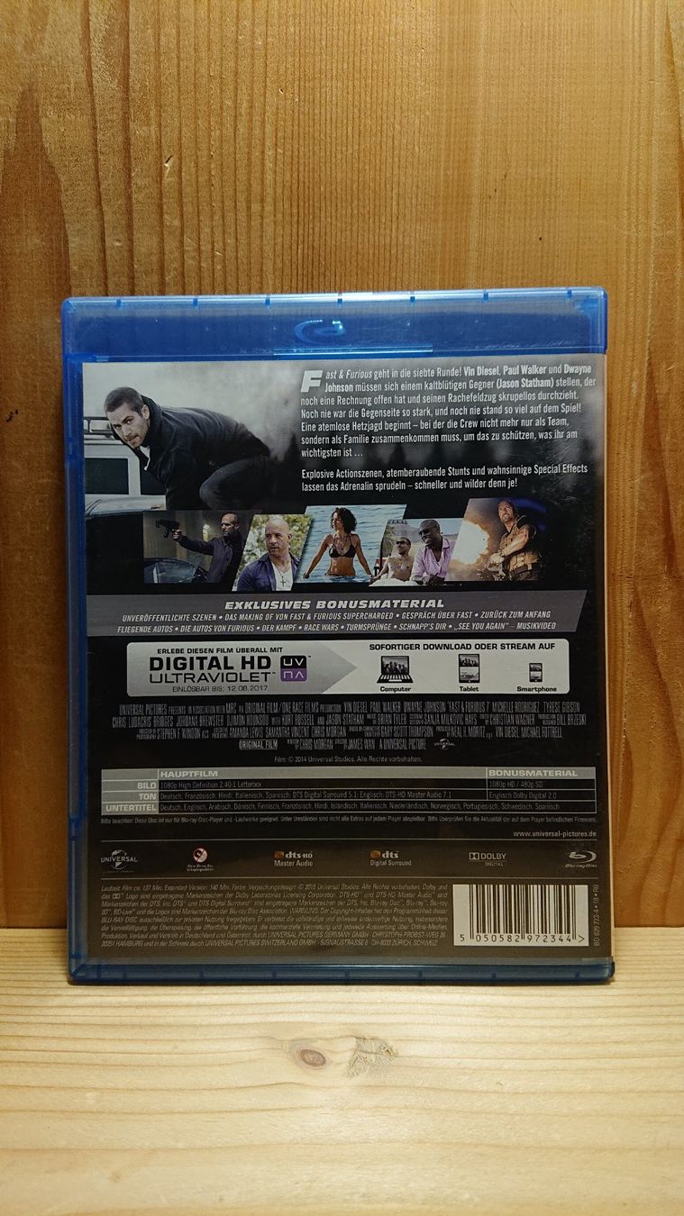 Tutti i DVDs: FAST & FURIOUS 7 auf Blu-Ray – Usato da Wilderswil venduto da Exebub 1