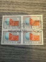 Schweiz Briefmarken Neuchâtel 1961, Helvetia, 4er Block