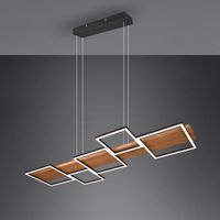 LED Pendelleuchte, Holz, Metall, Dimmer