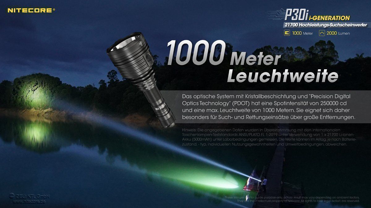 NiteCore Lampen: NiteCore Hochleistungsleuchte P30i – Neu und originalverpackt aus Grüningen von Prolumin 1