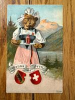 Antike Postkarte, Bärenkarte, ungelaufen (Prägung)