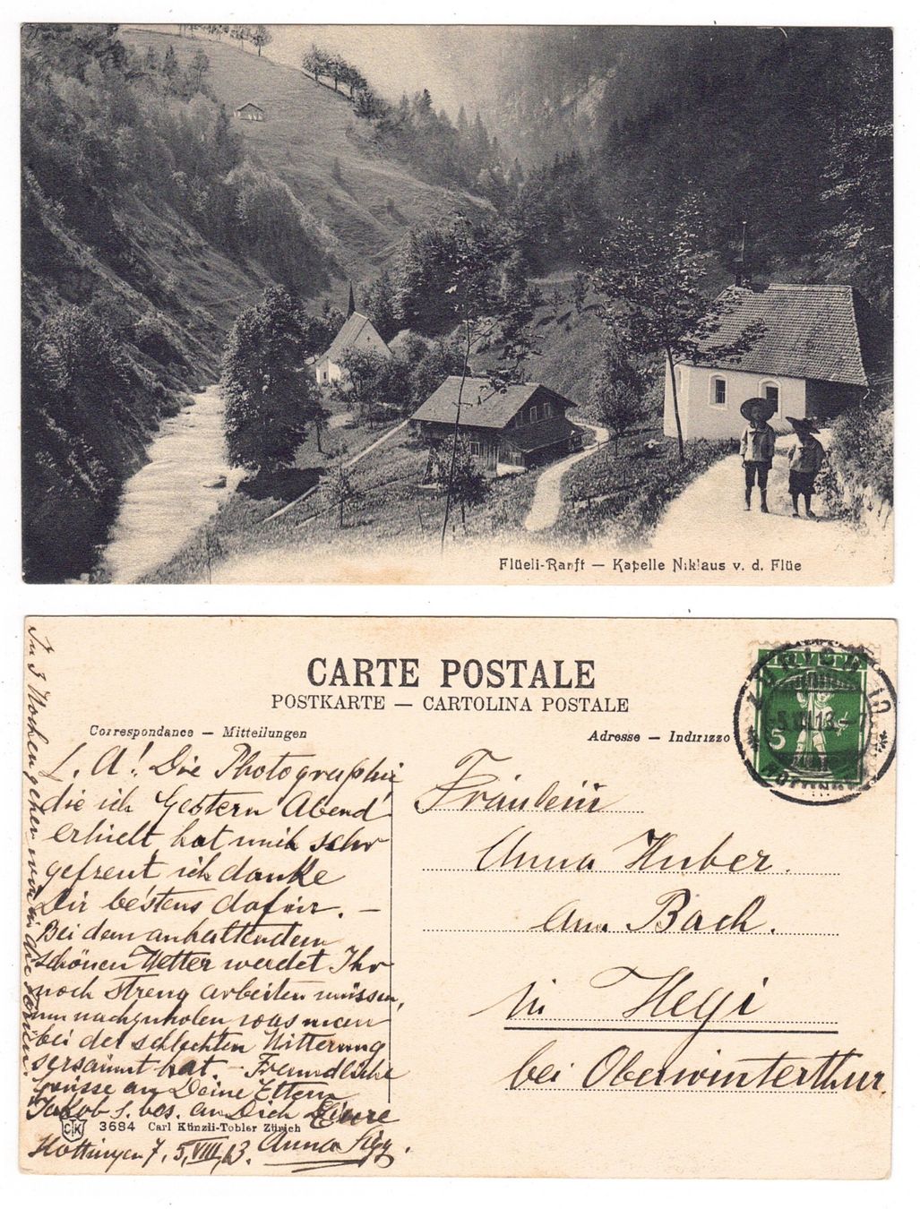 Cartoline postali: Flüeli-Ranft, Kapelle Niklaus v.d.Flüe – Usato da La Tour-de-Peilz venduto da amjust