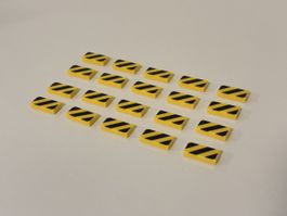 20x Lego Tile 1x2 danger stripes Neu